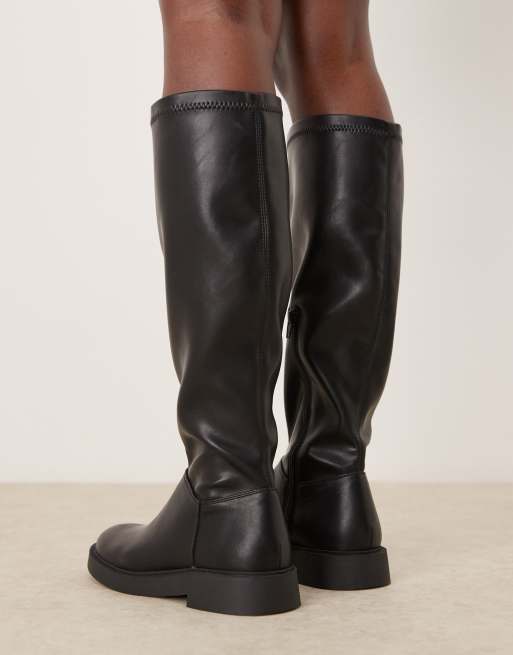 New Look - Stivali da equitazione elasticizzati in similpelle PU color nero, 4 di 4