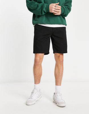 New Look straight chino shorts in black | ASOS