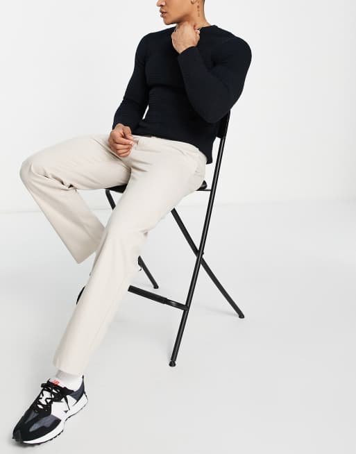 New Look straight chino trousers in stone, 4 of 4