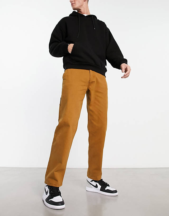 New Look - straight fit carpenters trousers in brown