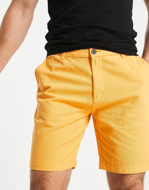 Mens yellow sales chino shorts