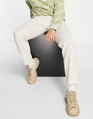 New Look Straight Fit Cord Pants In Off White ASOS