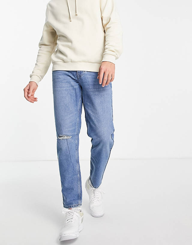 New Look - straight fit jeans in mid blue