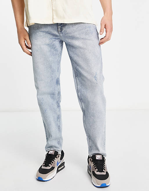 New Look straight fit jeans in stone wash blue