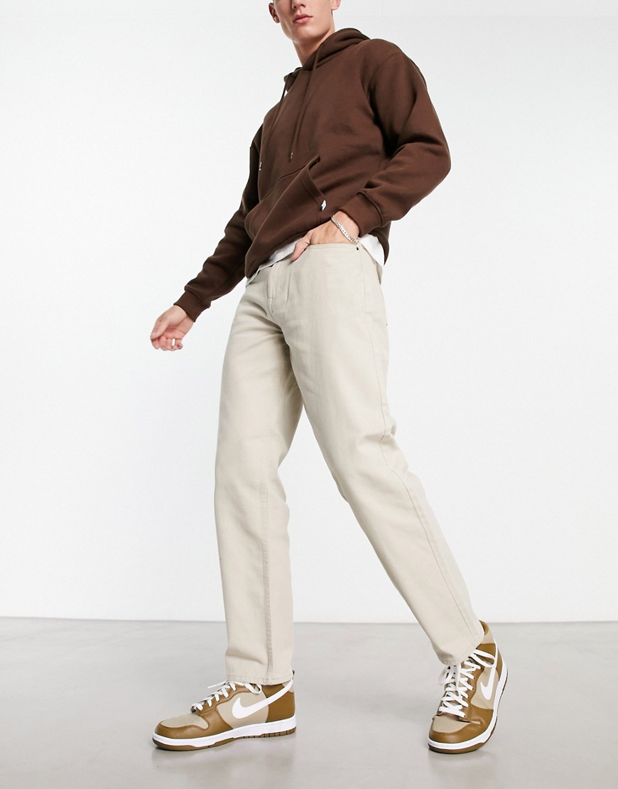 New Look straight fit pocket chinos in stone-Neutral