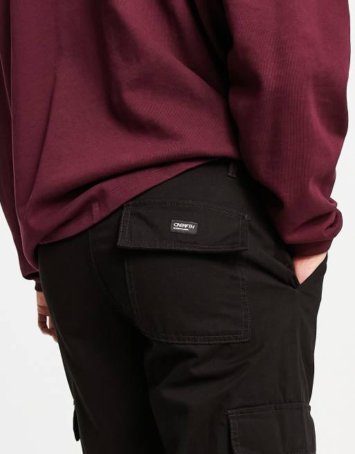 New Look straight fit utility cargo pants in black