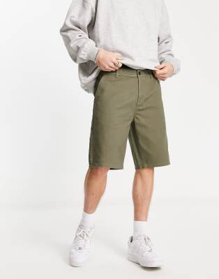 New Look New Look straight leg carpenter shorts in khaki-Green