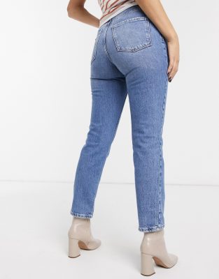 Blue Mid Wash Ankle Grazing Hannah Straight Leg Jeans