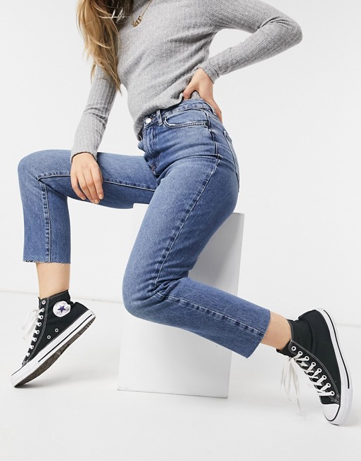 New Look straight leg jeans in mid blue