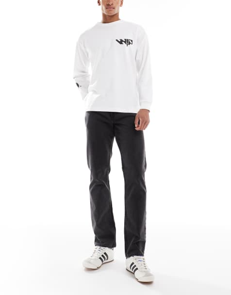 New Look straight leg jeans in washed black