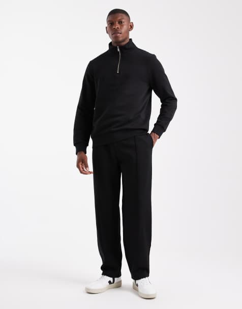New Look straight leg joggers in black 300gsm - view 1