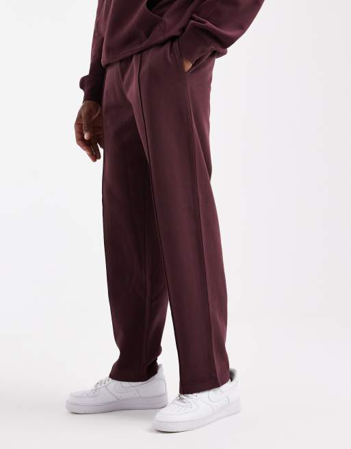 New Look straight leg joggers in burgundy , 3 of 5