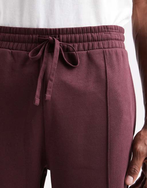 New Look straight leg joggers in burgundy , 5 of 5
