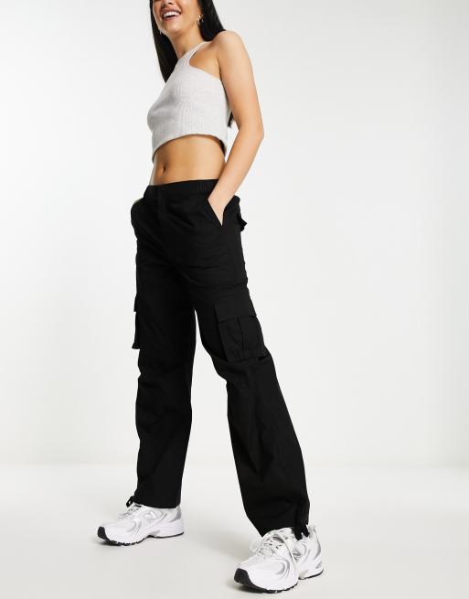 Ladies Soft Cargo Pants High-waist Parachute Pant Women Pocket Dance Relax  Fit