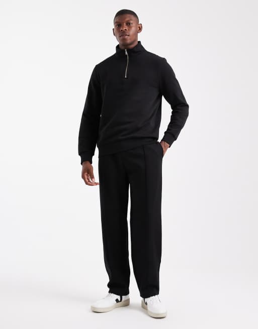 New Look straight leg trackies in black 300gsm