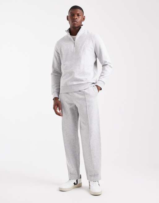 New Look straight leg trackies in grey marl 300gsm