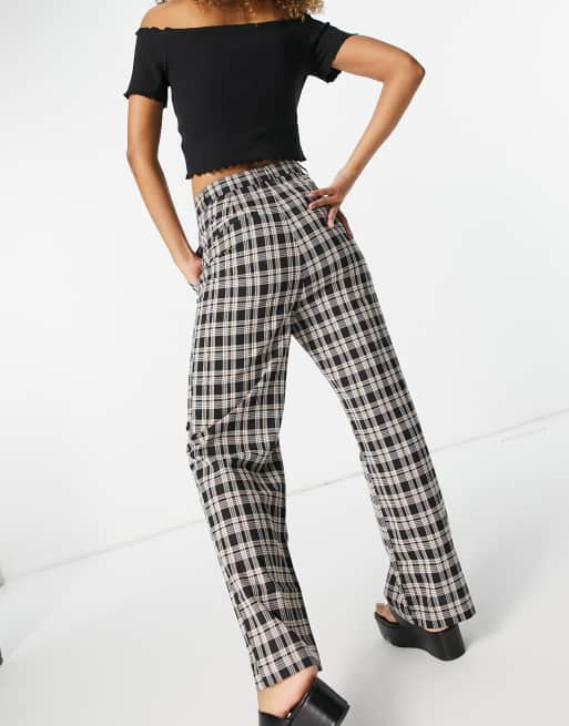 Check straight leg on sale trousers