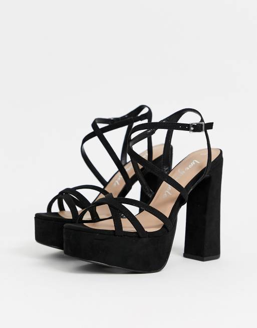 strap up platform heels