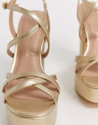gold heels new look