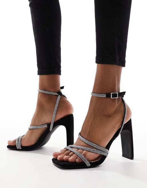 Black strappy heels new 2024 look