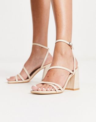 New Look strappy block heeled sandals in camel