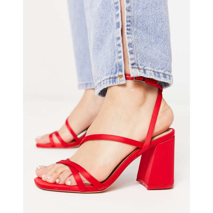 Red best sale strappy heels