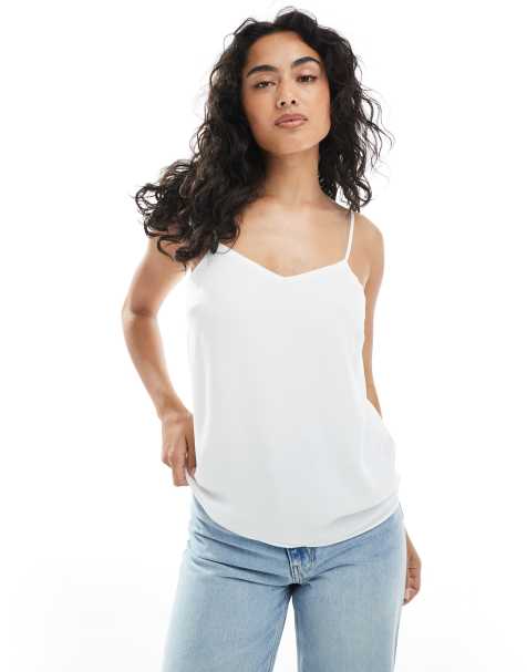 New Look strappy cami top in white - view 1