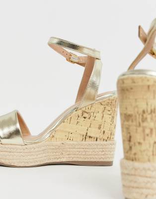 gold wedge sandals new look