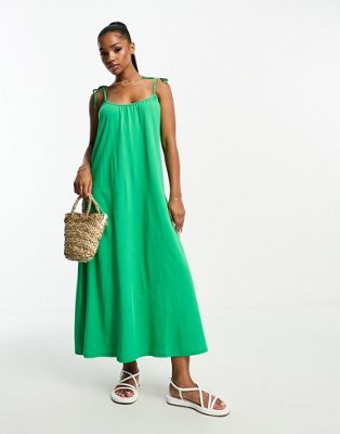 New Look strappy midi dress in green