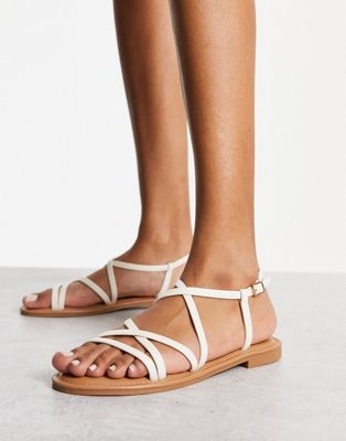 New Look strappy sandal in off white