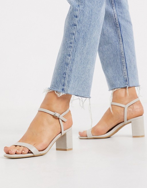 New Look strappy square toe sandals in off white