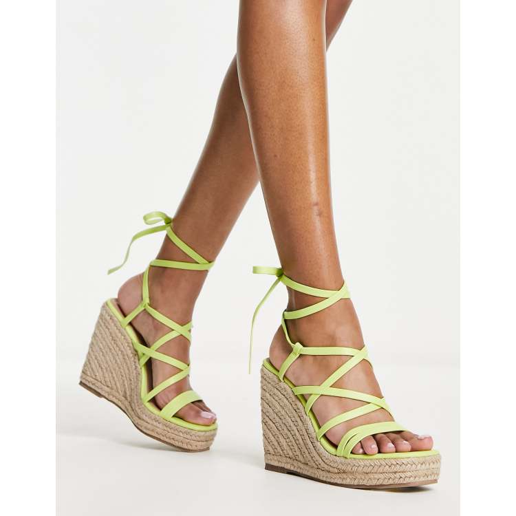 Strappy tie clearance up wedges