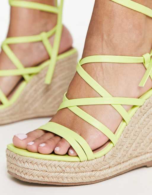 Strappy tie hot sale up wedges