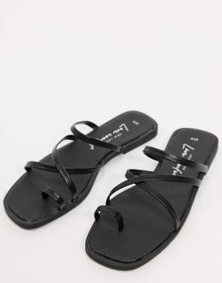 new look black flat sandals