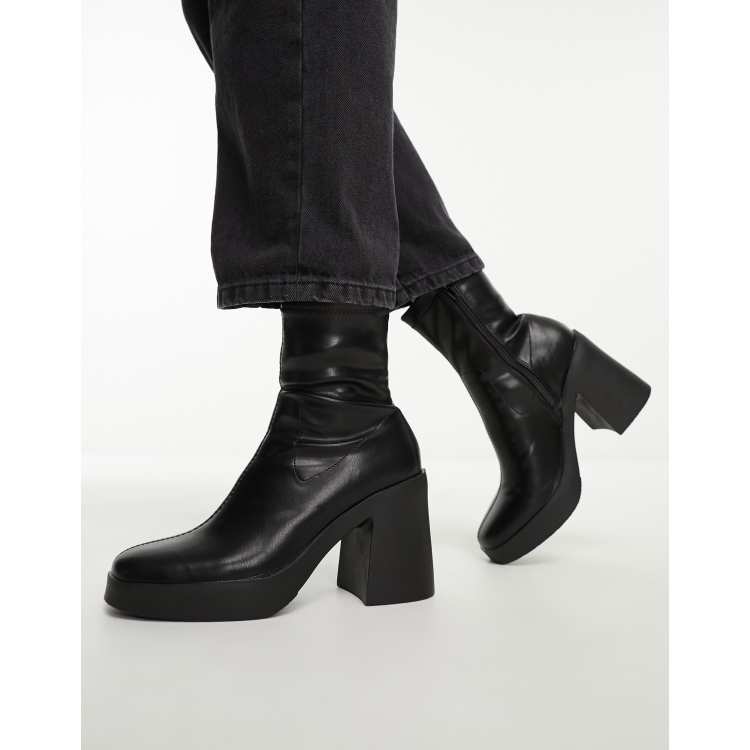 Black stretch sock boots sale