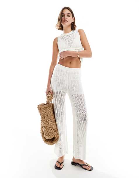 New Look – Strickhose in Cremeweiß, Kombiteil - view 1