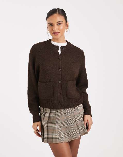 New Look – Strickjacke in Braun mit Rundhalsausschnitt - view 1