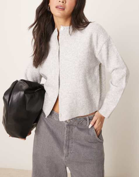 New Look – Strickjacke in Grau mit Rundhalsausschnitt - view 1