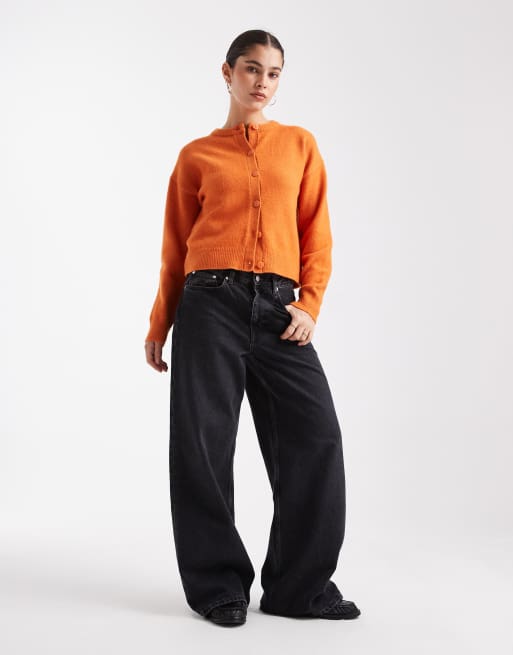 New Look – Strickjacke in Orange mit Rundhalsausschnitt, 3 von 4