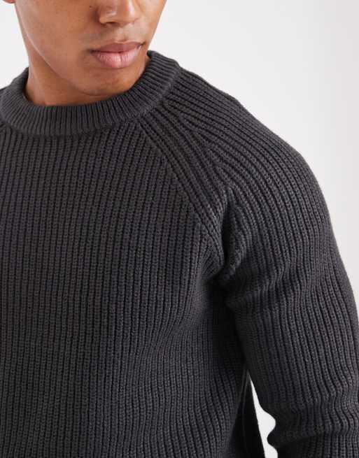 New Look – Strickpullover in Dunkelgrau mit Patentmuster, 5 von 5