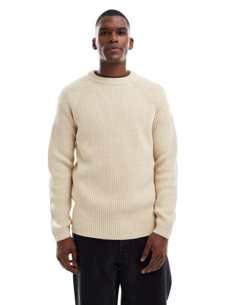 New Look – Strickpullover in Hellbeige mit Patentmuster - view 1