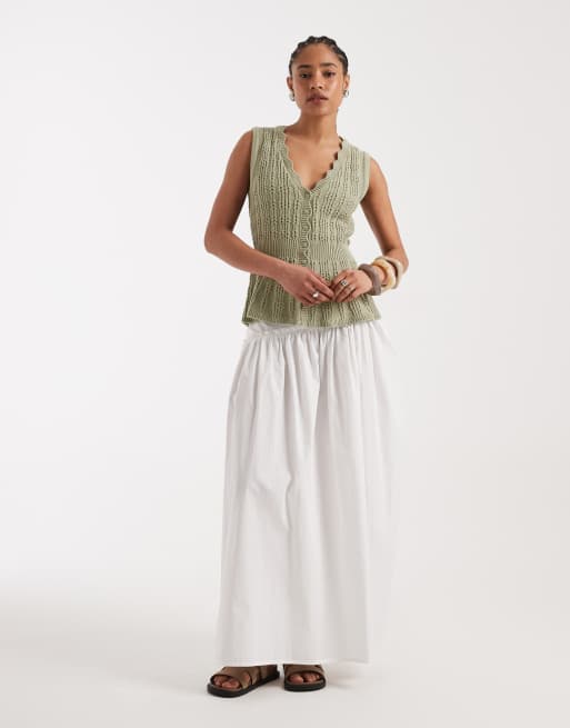 New Look – Strickweste in Grün mit geraffter Taille, 3 von 4