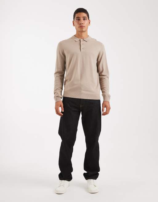 New Look - Strikket brun poloskjorte, 2 af 5