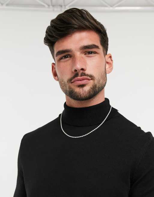 New Look - Strikket trøje med rullekrave i sort, 3 af 4
