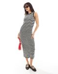 New Look stripe maxi dress-Black