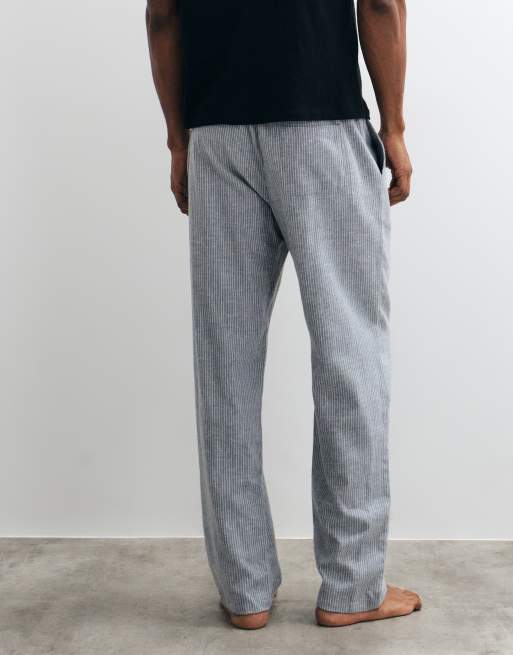 New look stripe pyjama bottoms in blue, 2 of 4