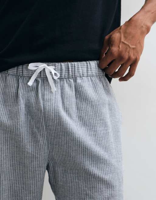 New look stripe pyjama bottoms in blue, 3 of 4