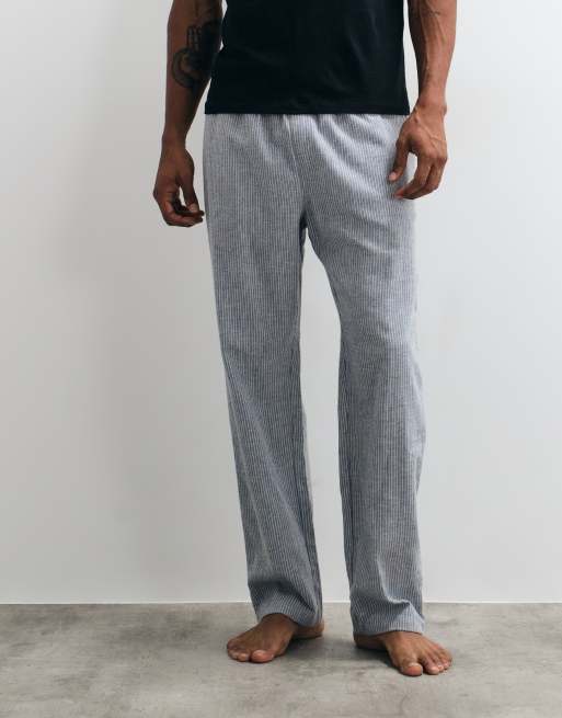 New look stripe pyjama bottoms in blue, 4 of 4
