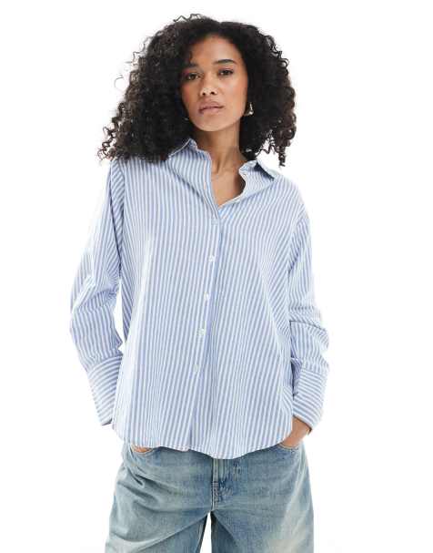 New Look stripe shirt in blue - view 1