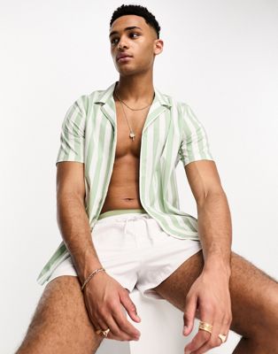 New Look Stripe Shirt In Mint Green